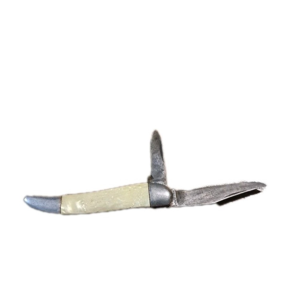 Vintage HAMMER BRAND USA White Mother of Pearl Pocketknife 2" & 1" Blade
